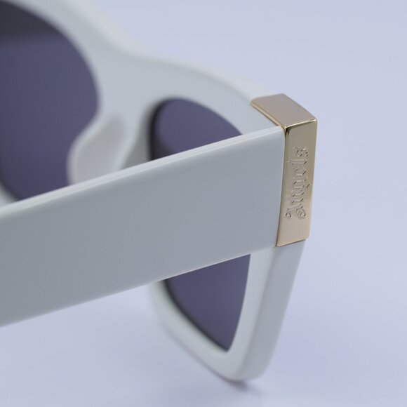 Palm Angels PERI099 HOLLYWOOD 0107 Sunglasses White Cat Eye Frame, Grey Lenses - Picture 10 of 11